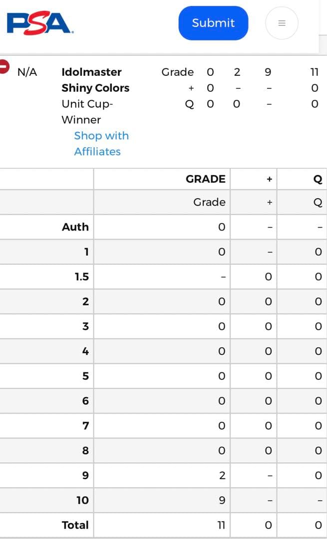 PSA10ヴァイスシュヴァルツ非売品アイドルマスター世界限定9枚シャニ