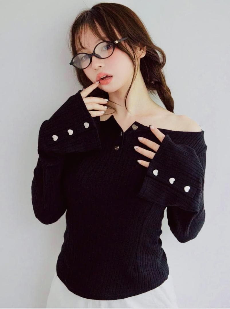 【納品書有】andmary Dorothy heart tops アンドマリー Dorothy heart tops