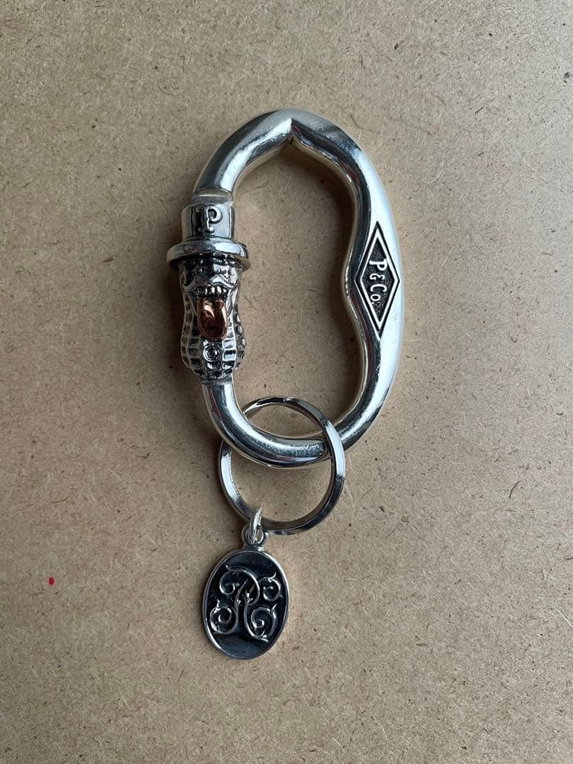 Pt Co. シルバー カラビナ型キーホルダー