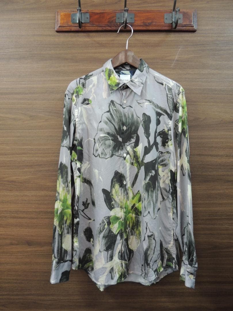 定価29700円 PAUL SMITH Painted Leaf 長袖 シャツ