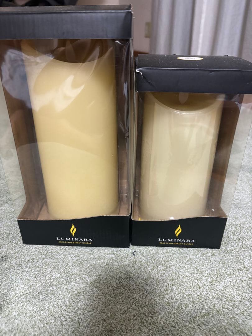 Luminara アイボリーキャンドル 2個セット 4×9 1個3.5×7 1個