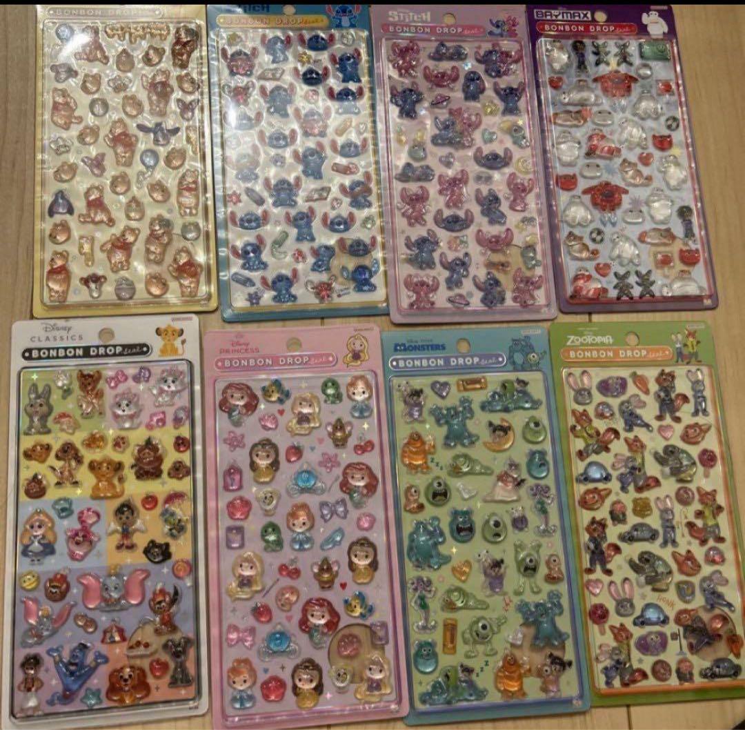 正規品 ディズニーボンボンドロップシール8種セット