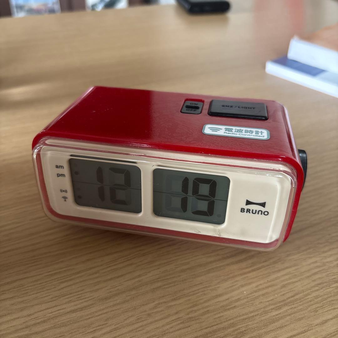 BRUNO デジタル置時計 BCR003 レッド　箱無し