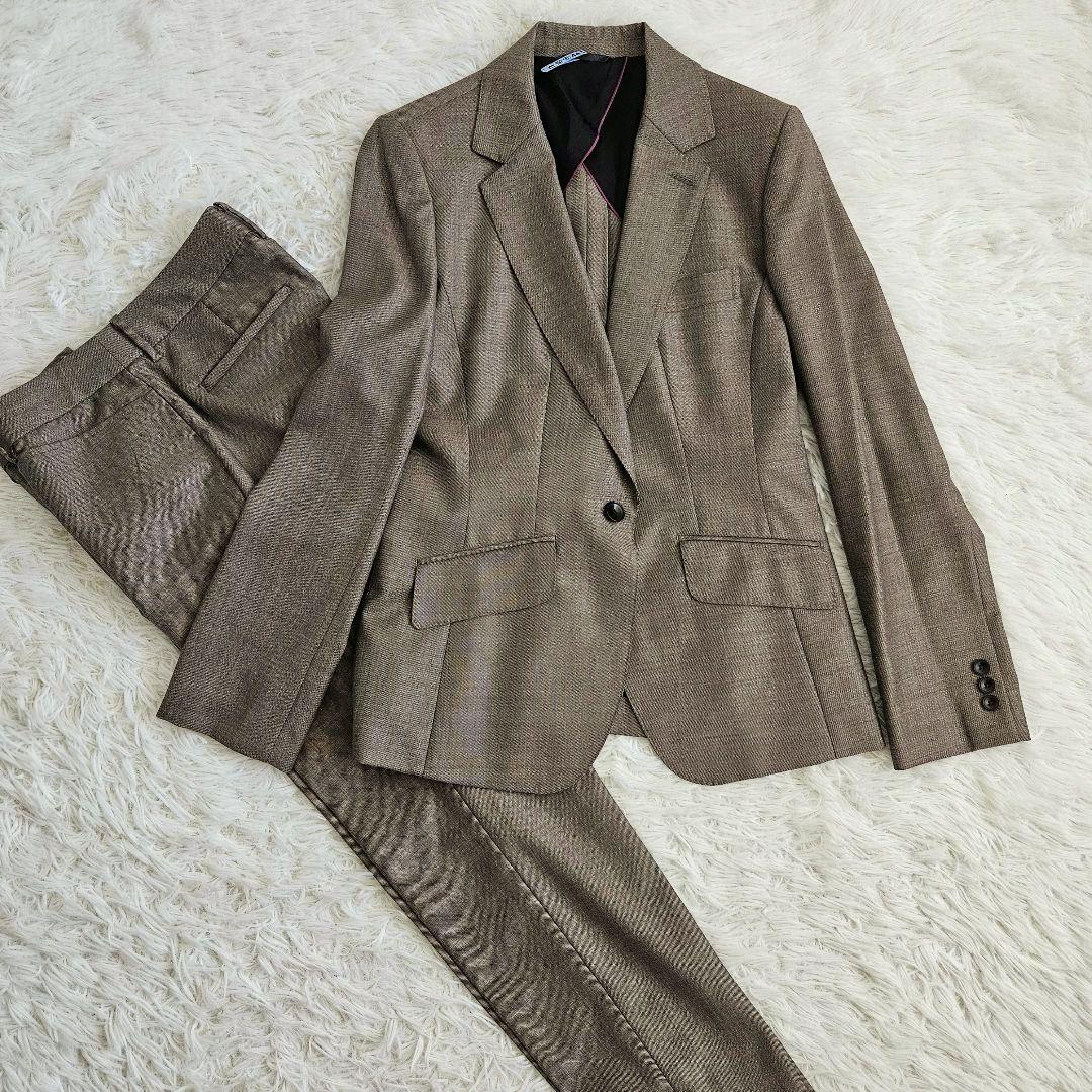 ヒルトン セットアップ REDA パンツスーツ ブラウン ウール