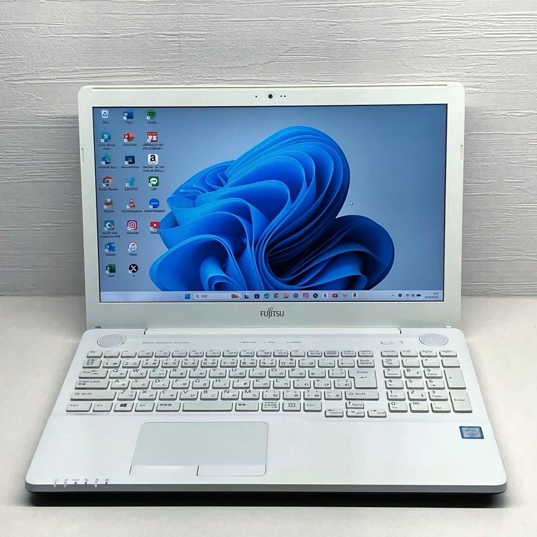 ノートパソコンCore i7-6700HQ office SSD AH53/X 中古良品ノートパソコン 富士通 AH53/X Windows11+office 爆速SSD512GB