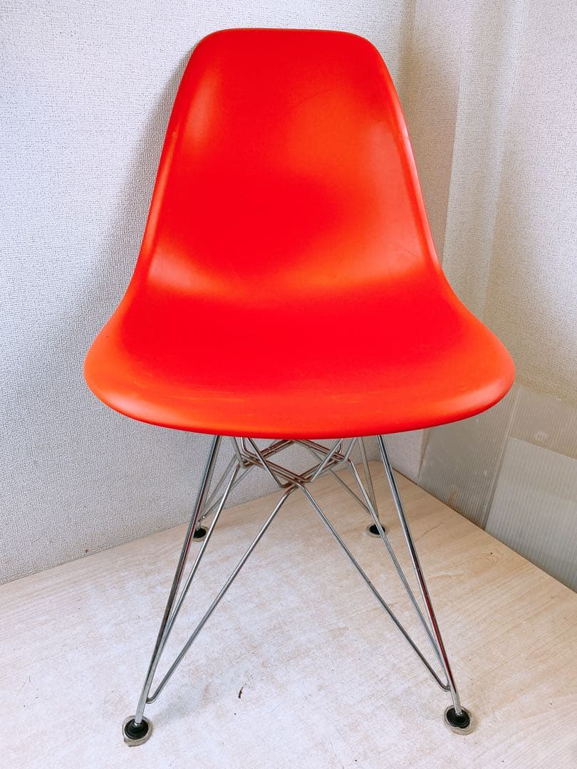 ①Eames サイドシェルチェア DSR Vitra製 エッフェル イームズ朱赤
