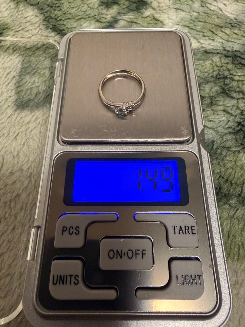 アクアマリン メレダイヤモンドリング K14 WG ホワイトゴールド 11号