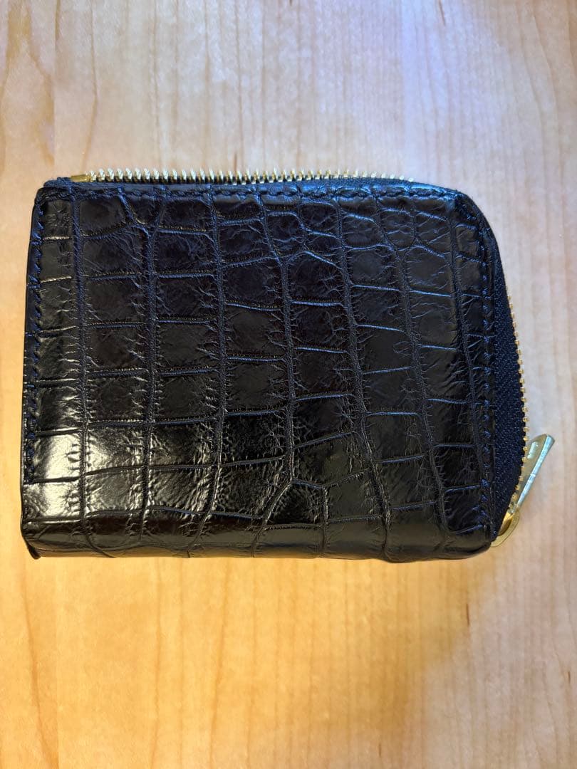 クロコダイル　ポロサス　Lファスナー　財布　leather koo