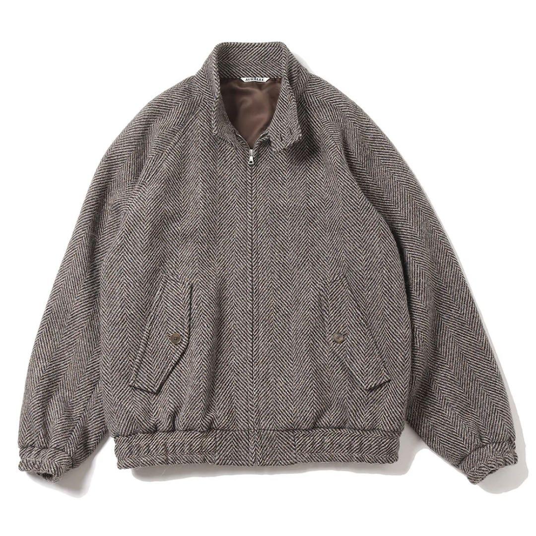 AURALEE LAMA SHETLAND WOOL ツイードブルゾン 5 AURALEE「LAMA SHETLAND WOOL TWEED ZIP BLOUSON / KHAKI TWEED」 – SISTER