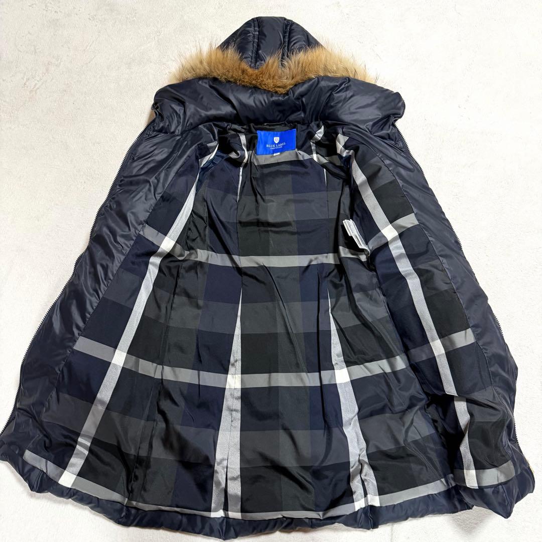 美品☆ブルーレーベルクレストブリッジ ダウンコート リアルファー