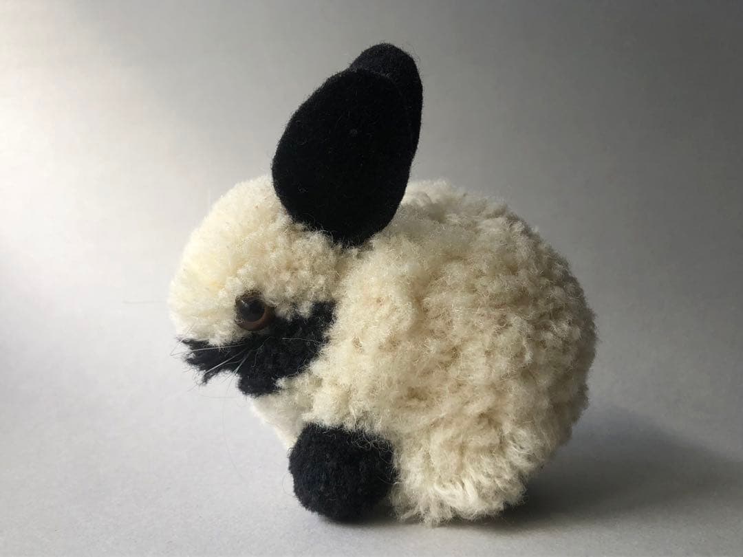 Steiff 　ポンポンウサギ白黒　大