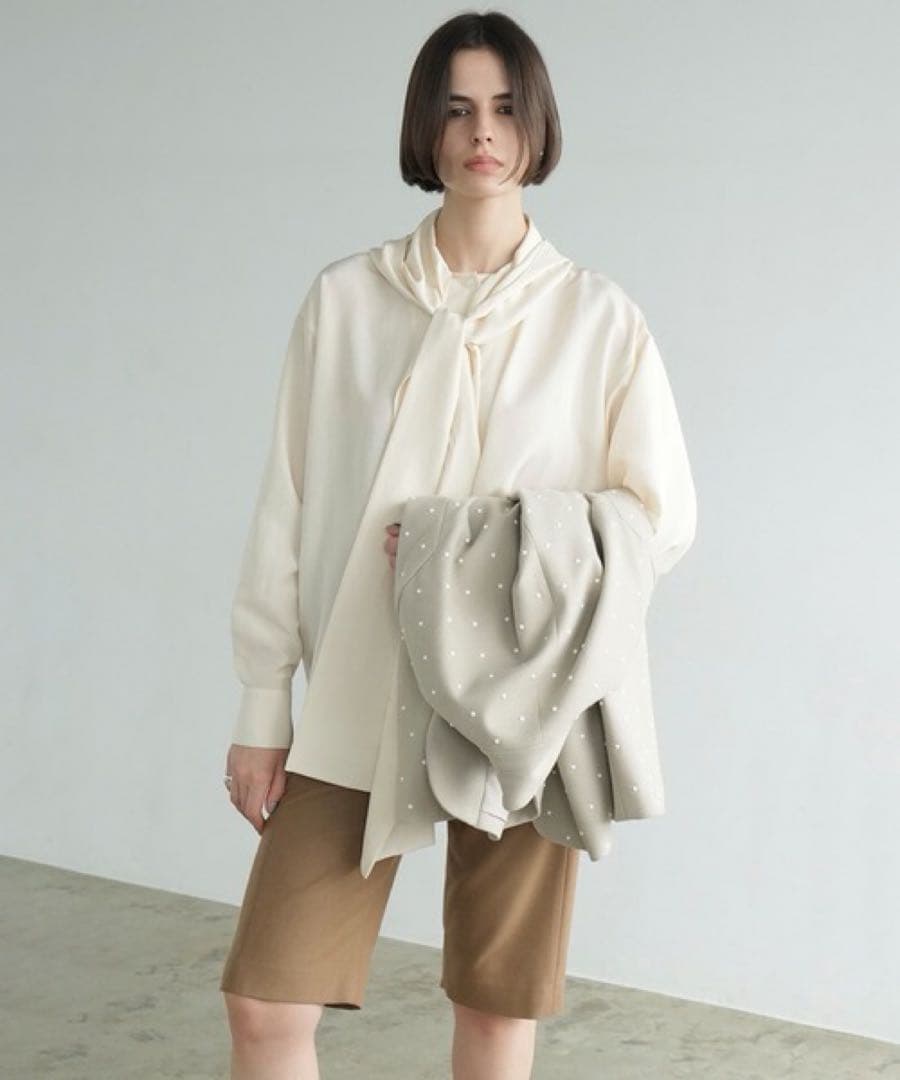 トップス CLANE BOW TIE HOODIE SHIRT