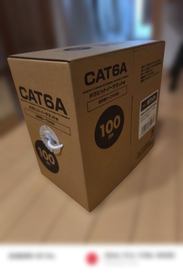 【新品未使用】サンワダイレクト LANケーブル CAT6A 100m ホワイト