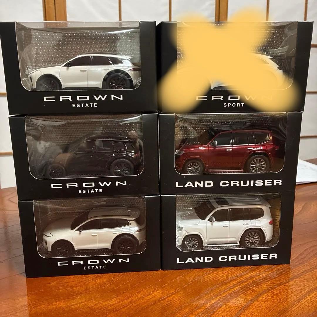 6台セットトヨタ ミニカー CROWN ランクル プルバックカー エステート