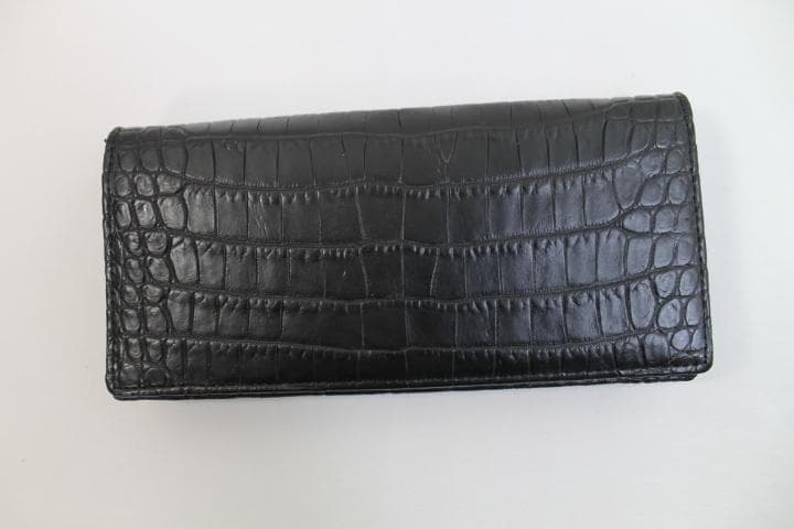 【専用】クロコダイル 財布 無双 両面クロコ ブラック 一枚革 小銭入れあり