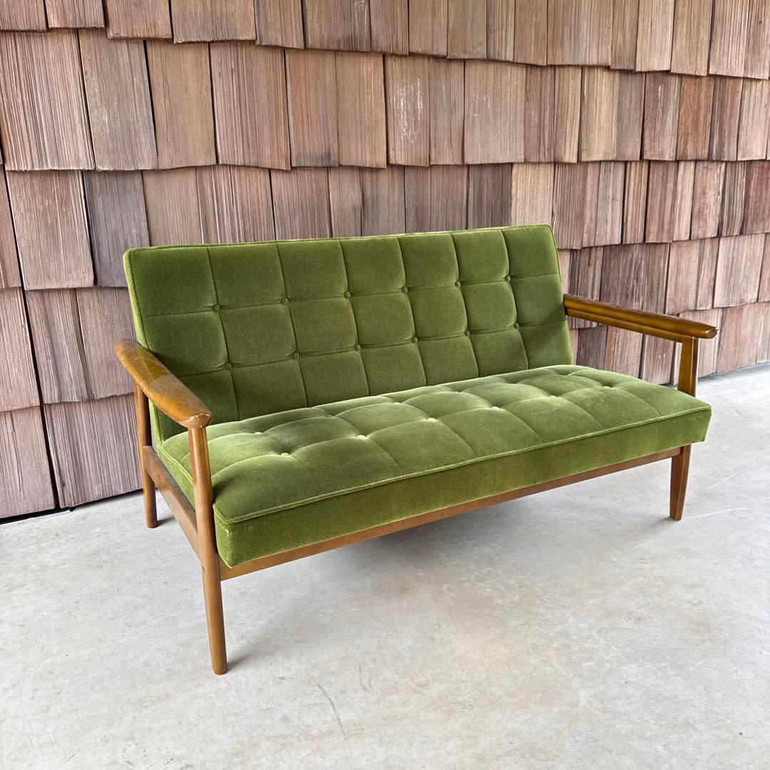 カリモク60 Kチェア 2シーター モケットグリーン 2人掛け 緑 カリモク