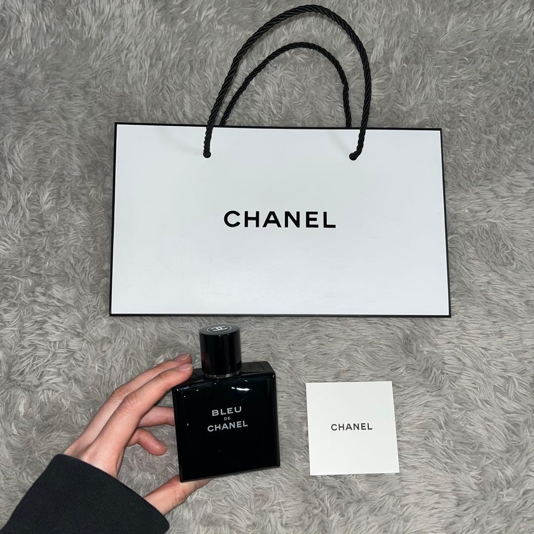 【 CHANEL 】香水 BLUE DE CHANEL ショップ袋＋ムエット紙付 ブルー ドゥ シャネル レゼクスクルジフ パルファム:CHANEL(シャネル