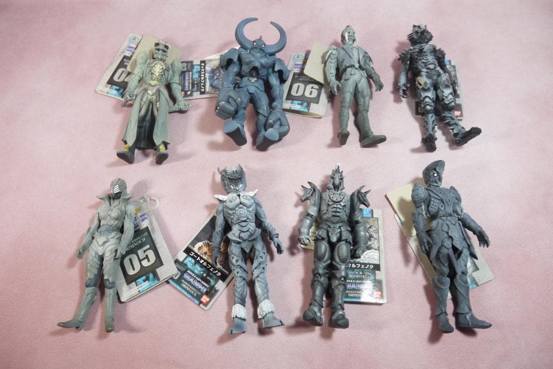 仮面ライダー555　オルフェノク　タグ付きソフビ　8体セット