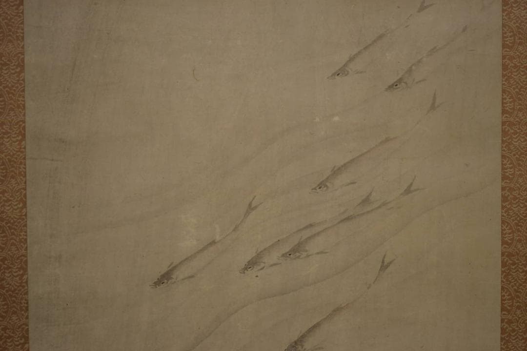 模写/圓山応挙/円山応挙/群鮎図/布袋屋掛軸HI-712