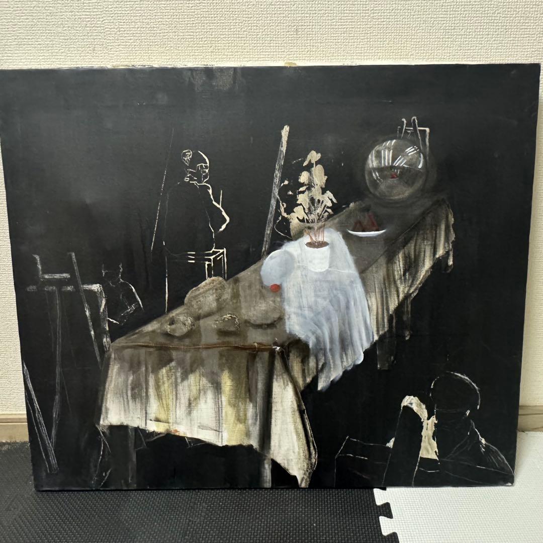 藝大中退｜油絵 原画10点＋画材大量セット｜キャンバスF30ほか＋油絵具約40本