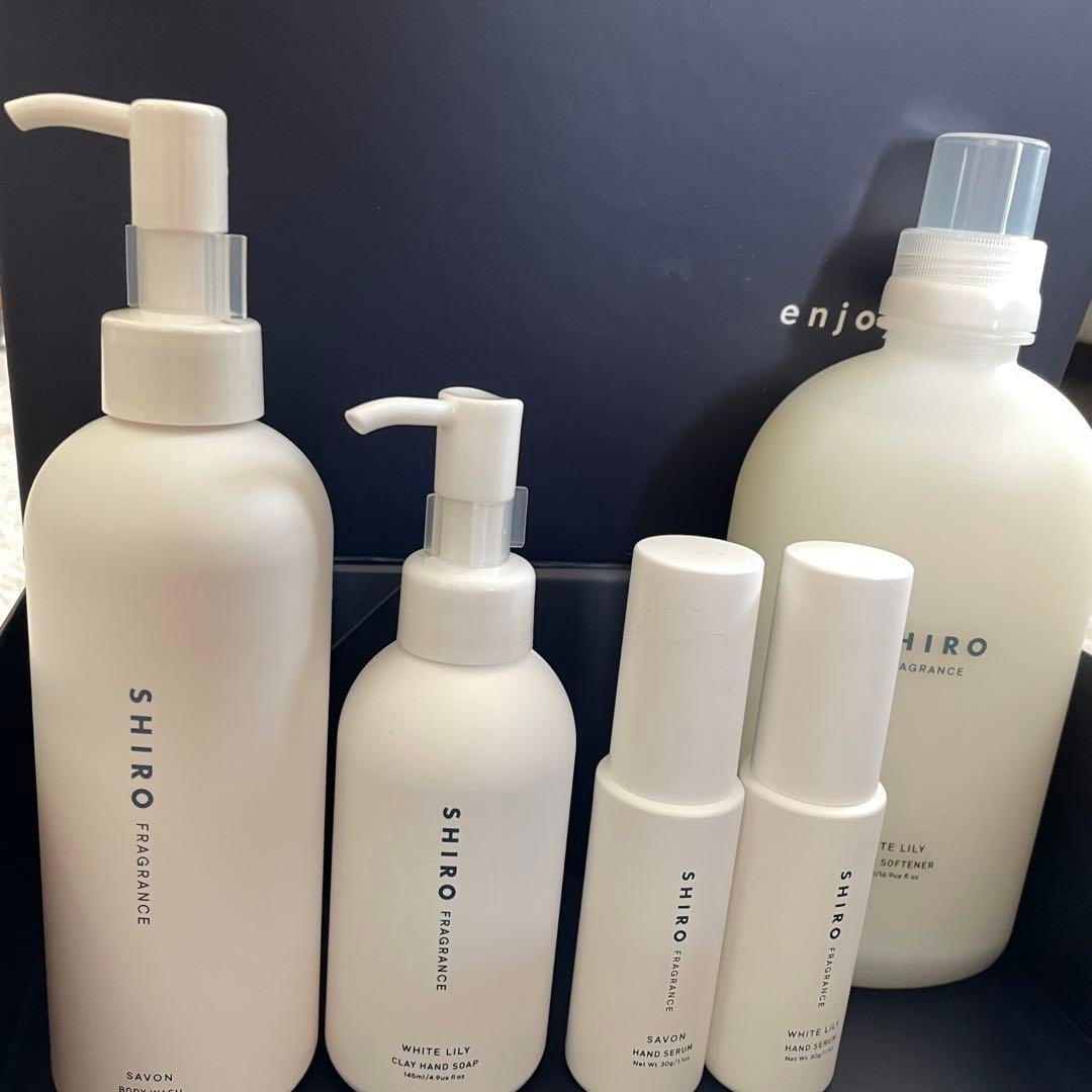 SHIROシロハンド美容液柔軟剤クレイハンドソープボディソープ 箱ショッパー付き