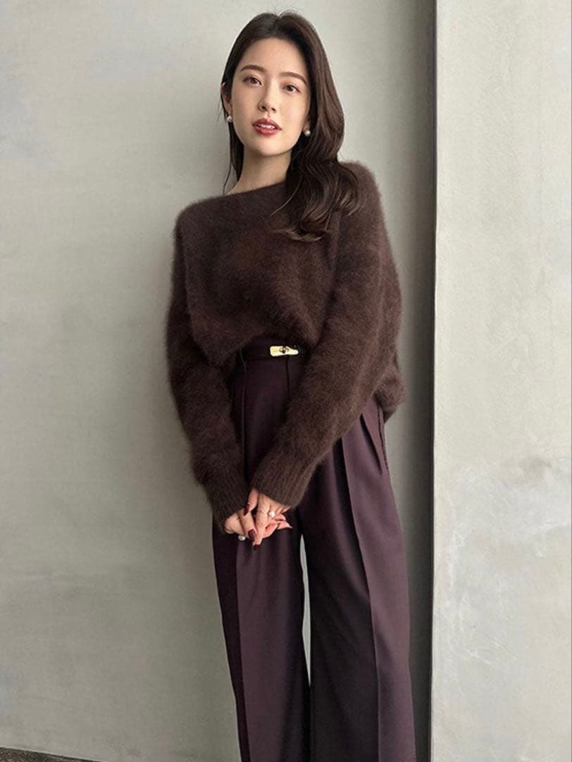 【期間限定お値下げ中】anuans ラクーンボートネックニットプルオーバー