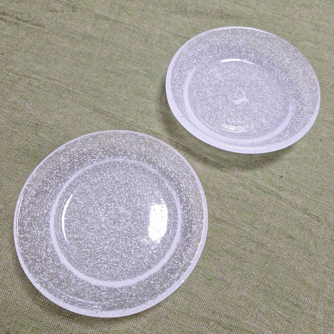 小皿 2枚 小谷眞三さん 倉敷ガラス　吹きガラス