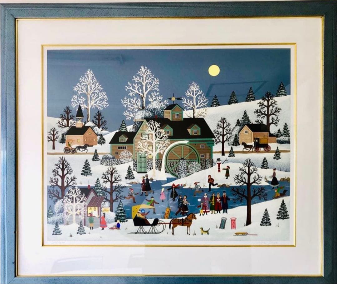 Jane Wooster Scott 直筆サイン入 リトグラフ 約98×83cm