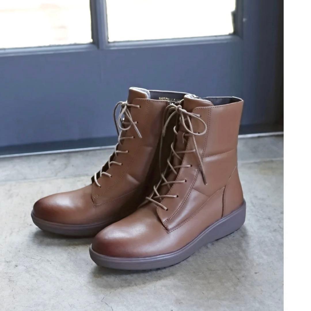 MODE KAORI レースアップブーツ 滑り止め撥水レザー採用 モードカオリ