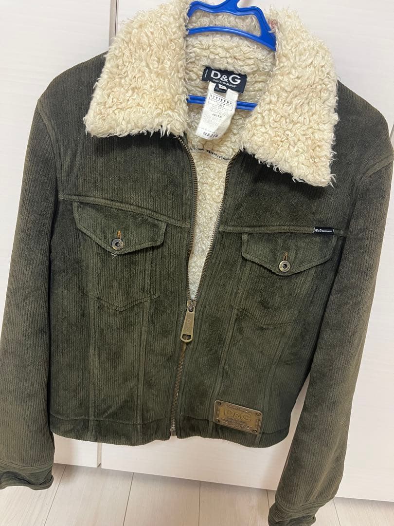 D&G アウター MM 57105 auth D&G DOLCE & GABBANA blue nylon & leather Windbreaker