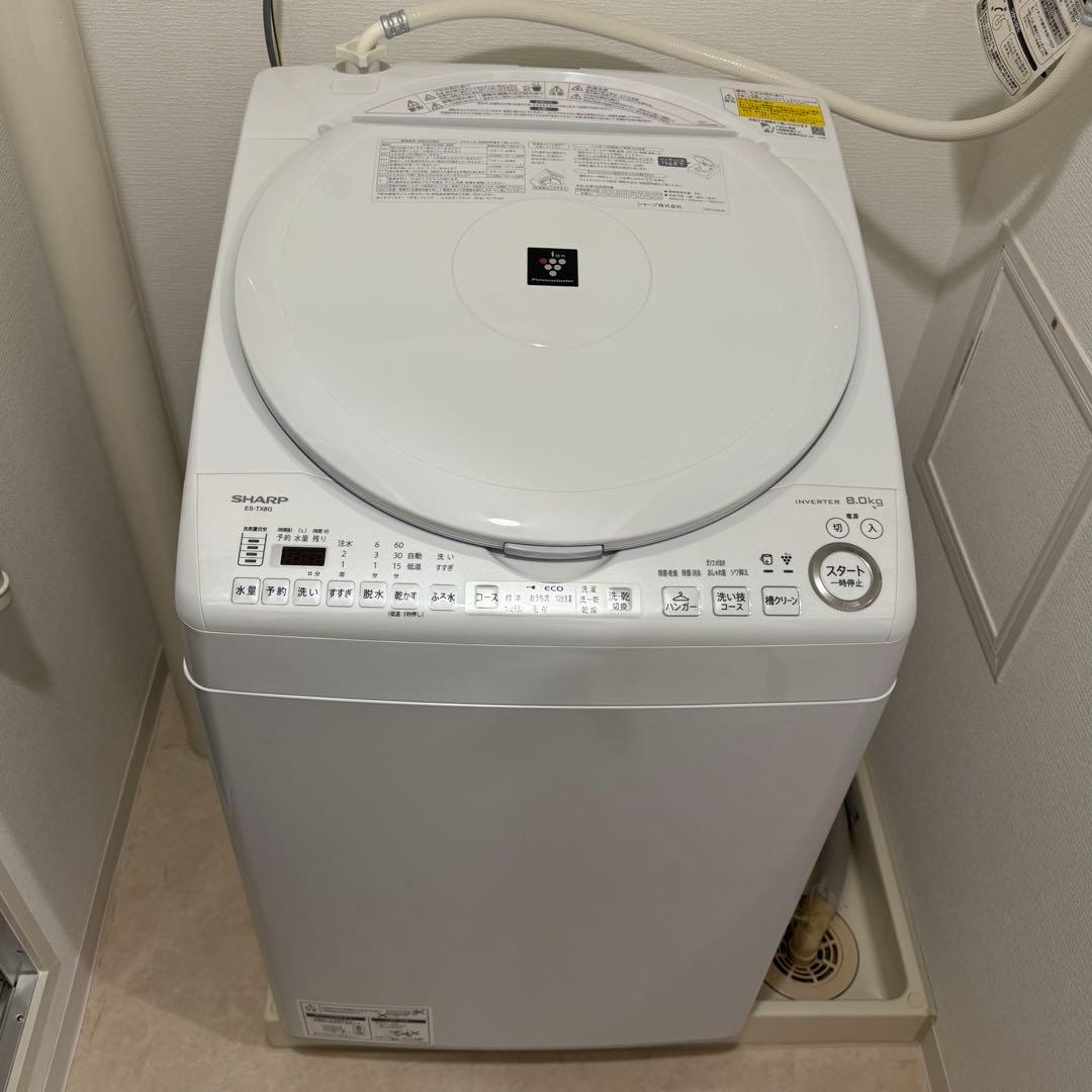 RIA SHARP 縦型洗濯機 8kg ES-TX8G