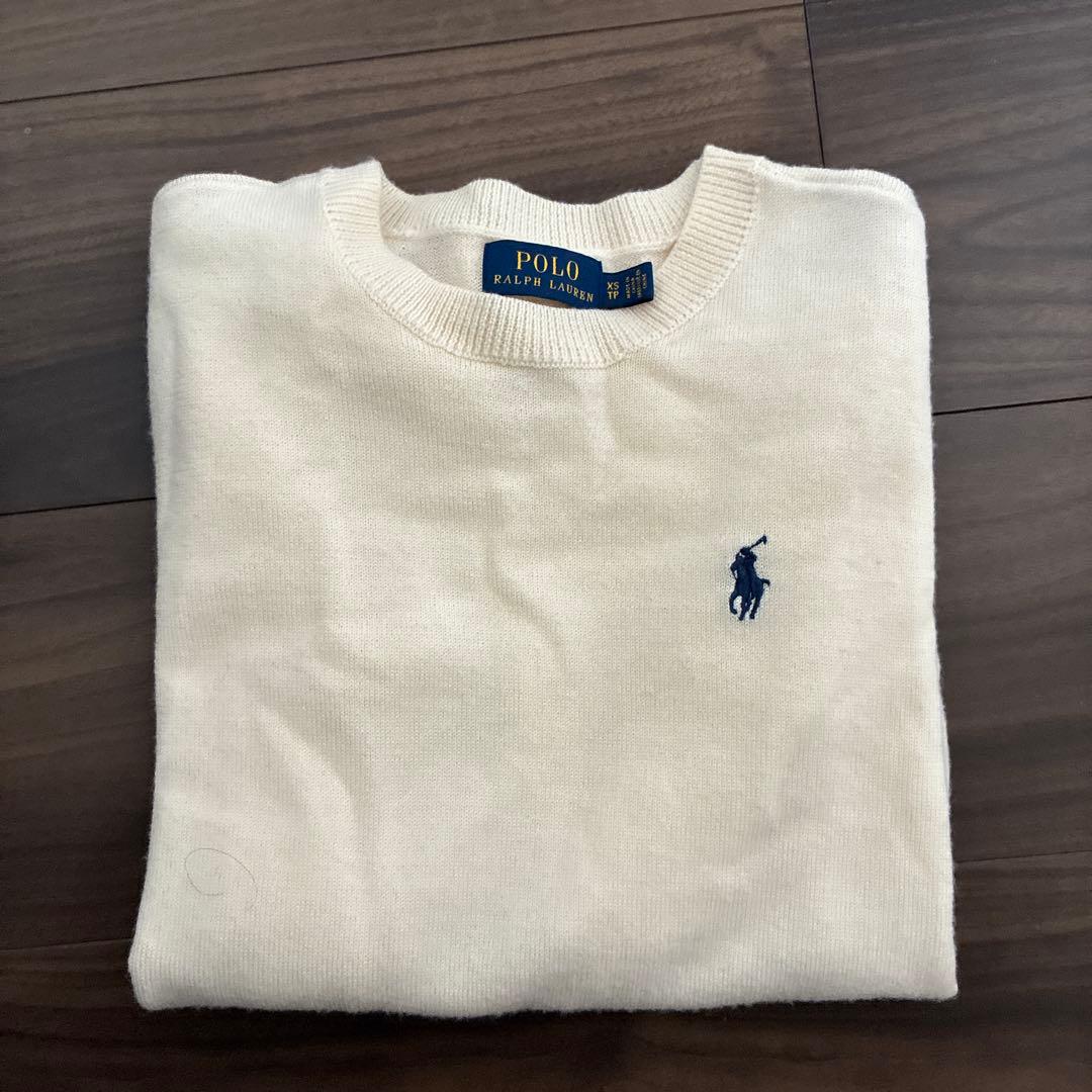 POLO RALPH LAUREN アイボリー 長袖セーター XS ウール100
