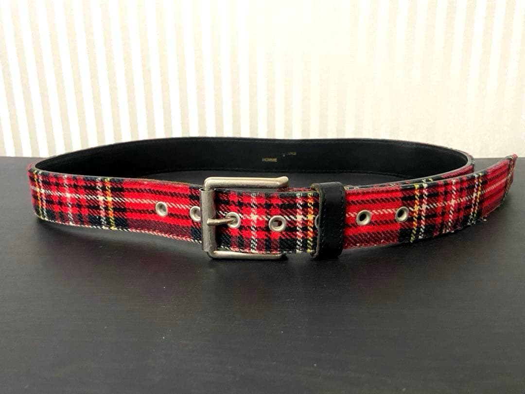 格安 コムデギャルソンオム タータンチェック ベルト - メルカリ