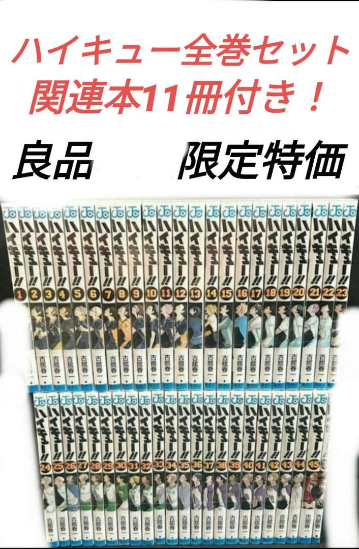 ハイキュー全巻セット関連本11冊付き　排球極あり！