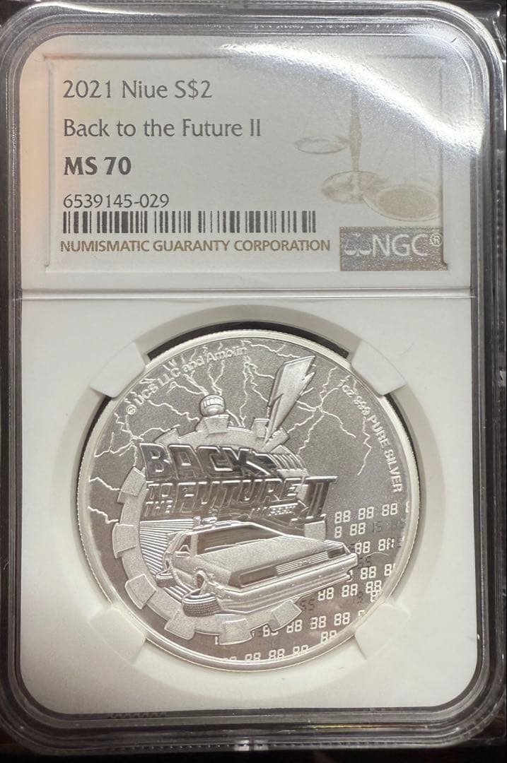 銀貨　バックトゥザ・フューチャー　NGC MS70