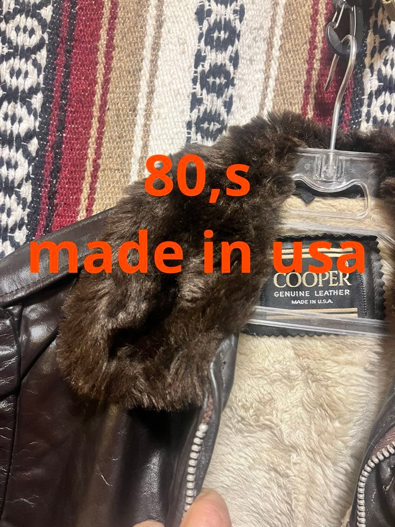 80,s cooper G1フライトMADE IN USAレザージャケット