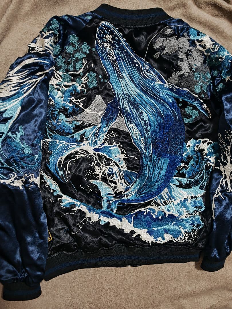 絡繰魂 美品 ２面用 クジラ 日本限定 スカジャン unisex vintage