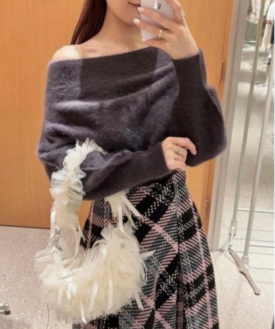 SNIDEL(スナイデル) フォックスアルパカオフショルプルオーバー