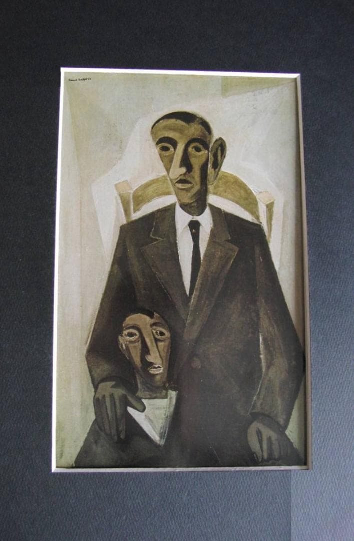 ベルナール・ビュッフェ、【Pere et fils】、希少な額装用画集より