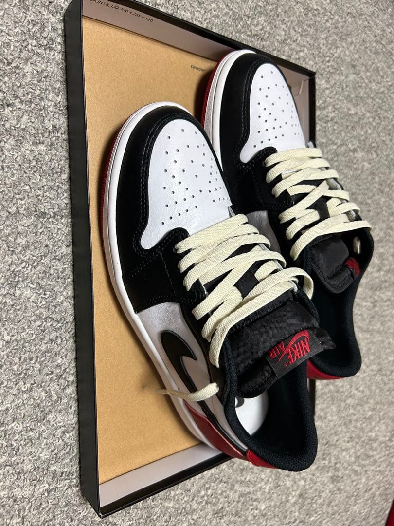 靴 Nike Air Jordan 1 Retro Low OG Black Toe
