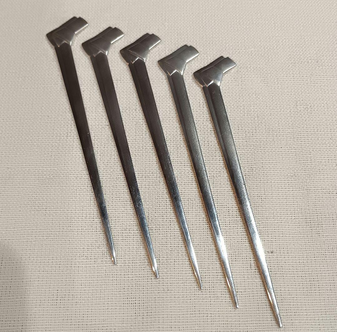 銀製 刻印 菓子楊枝 フルーツピック5本