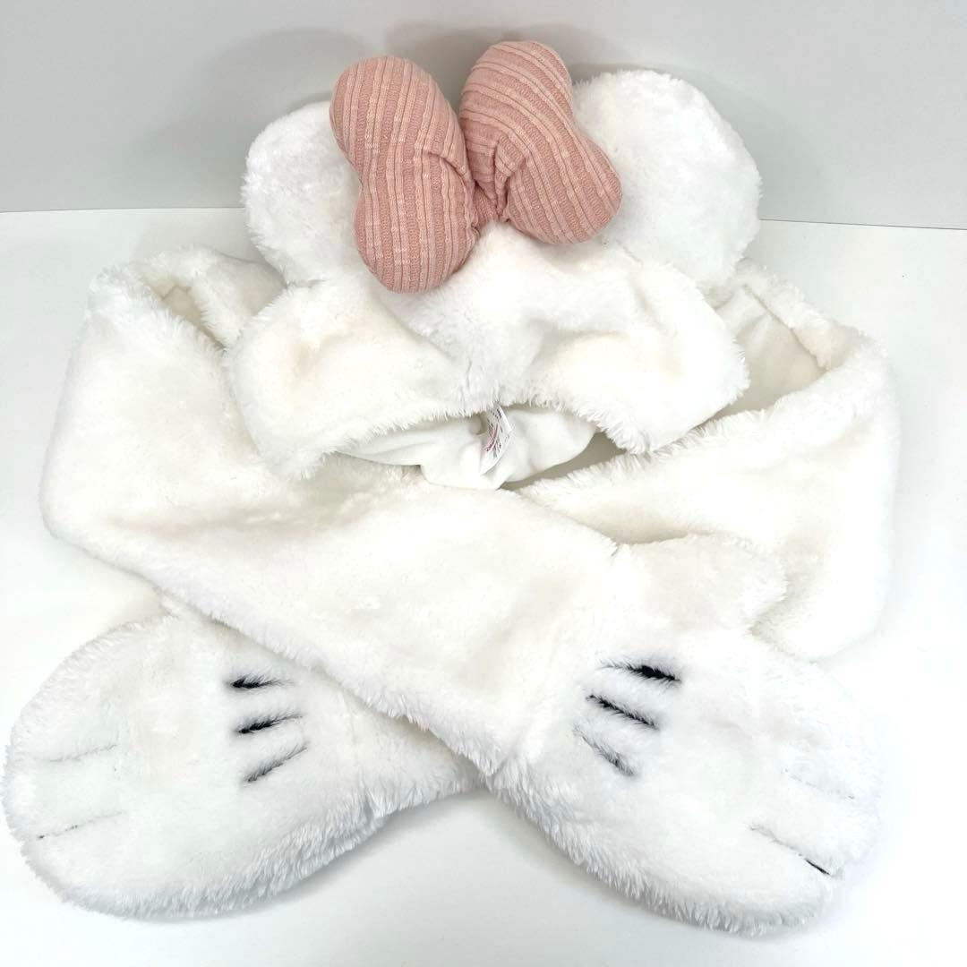 ディズニーリゾート ミニー ファンキャップ マフラーキャップ ホワイト