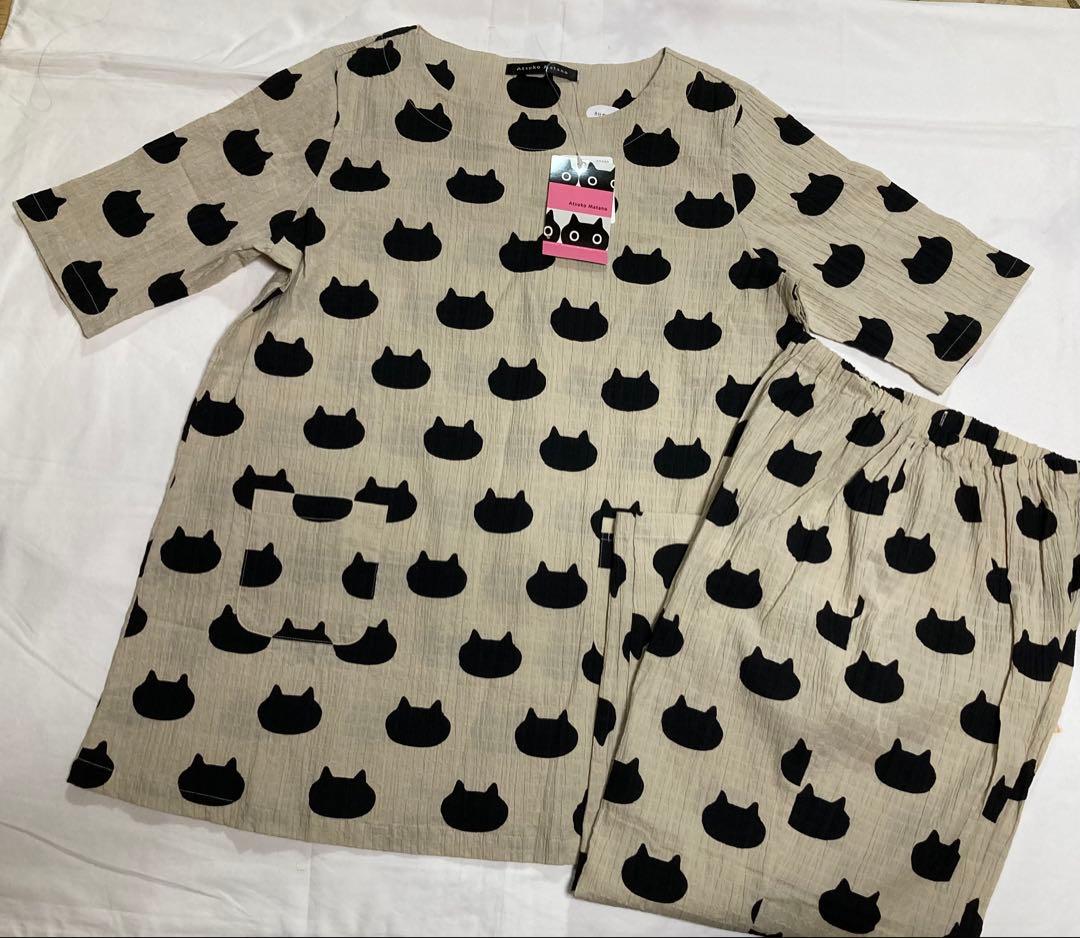 【まだポン】マタノアツコ　ネコ柄　パジャマ　M ８分丈ズボン ワコール