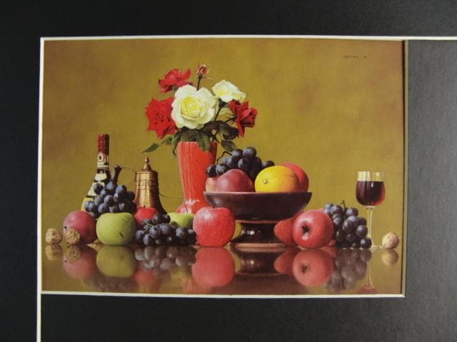 松井敏郎「秋の構図」、希少画集画、新品高級額、額装付、状態良好