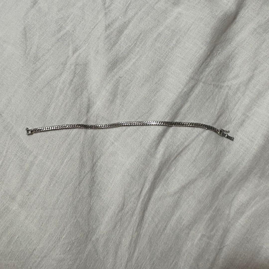 喜平　プラチナ　pt850 6面 Wカット　ブレスレット　18cm