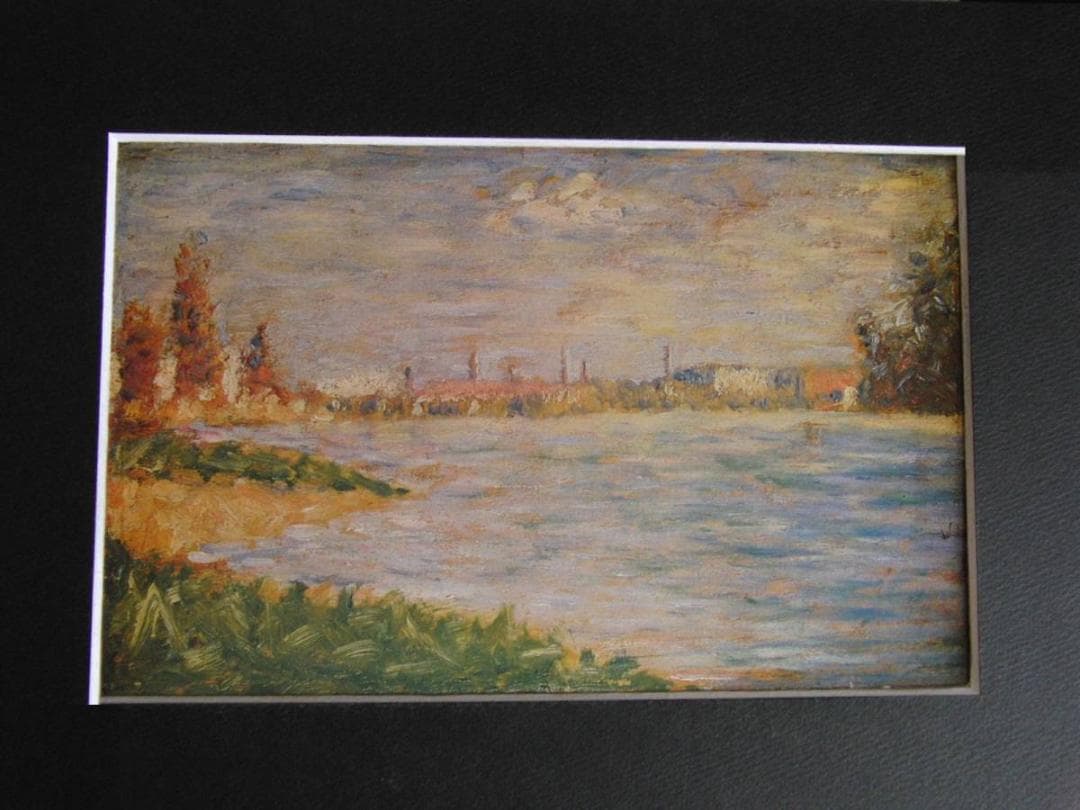 ジョルジュ・スーラ、【両岸、”水浴”のための習作】、希少な額装用画集より