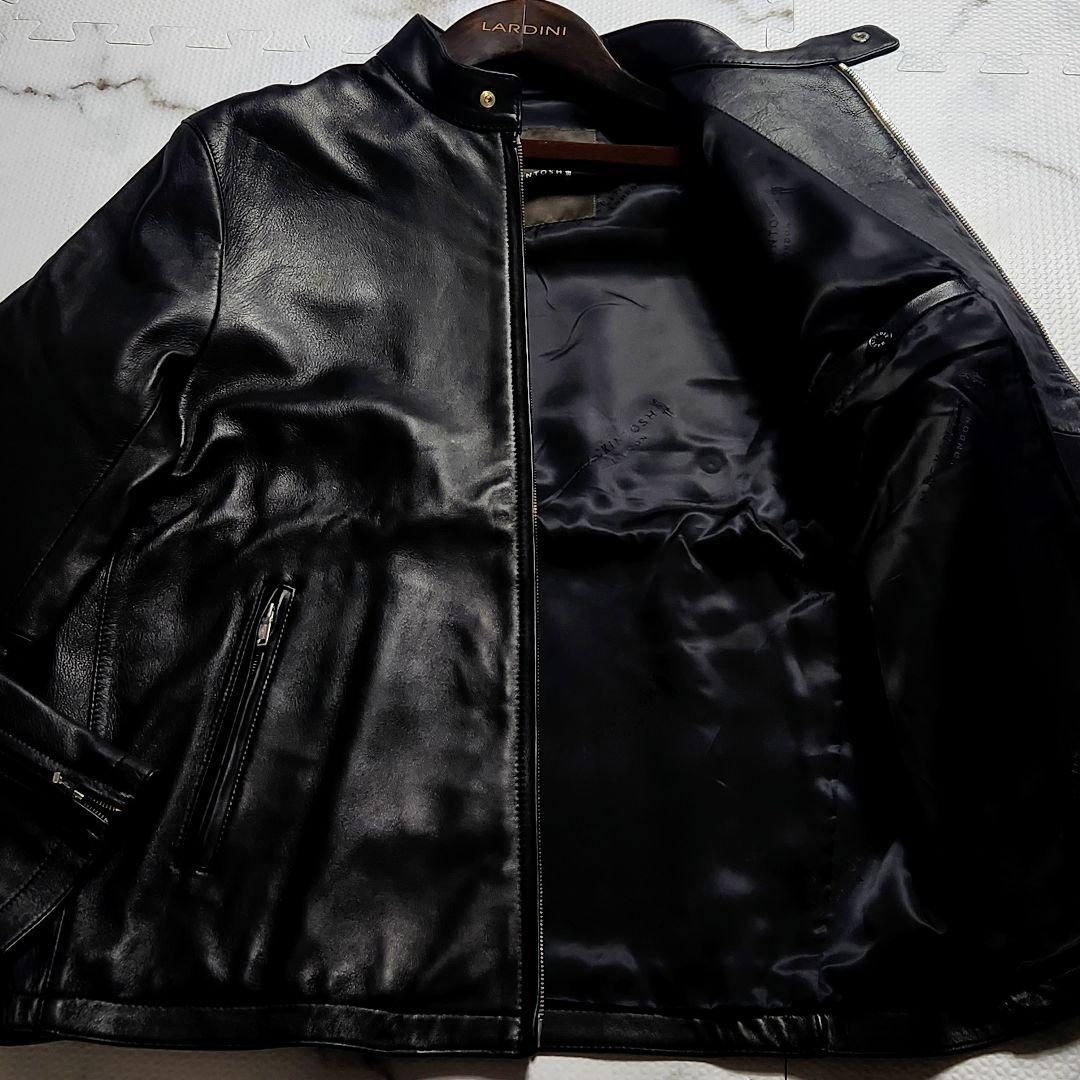 希少サイズ44✨XXL相当 マッキントッシュ ライダースジャケット 羊革 Weather proofed Leather】レザーシングルライダースジャケット