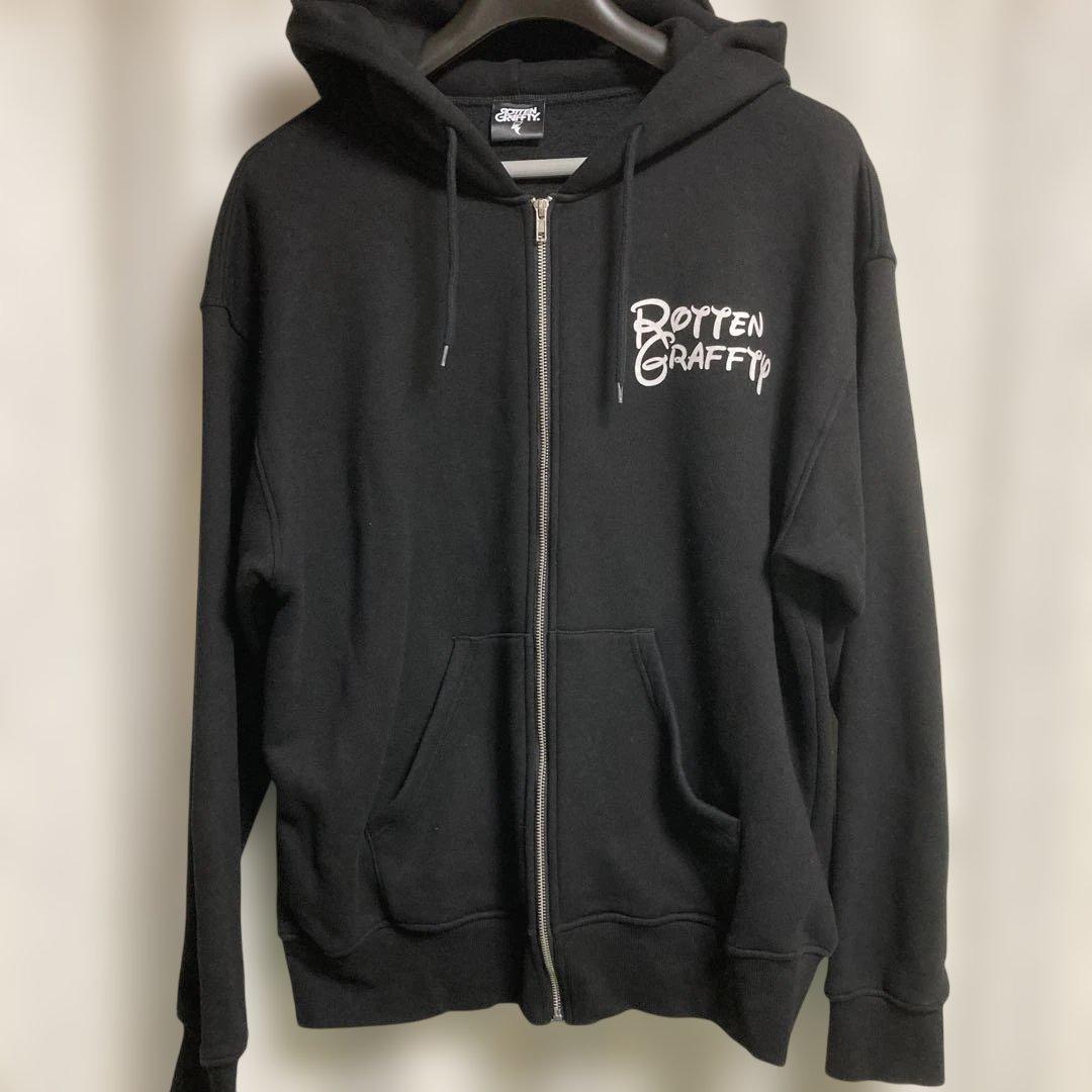 ROTTENGRAFFTY 耳付きジップアップパーカー BLACK XLサイズ