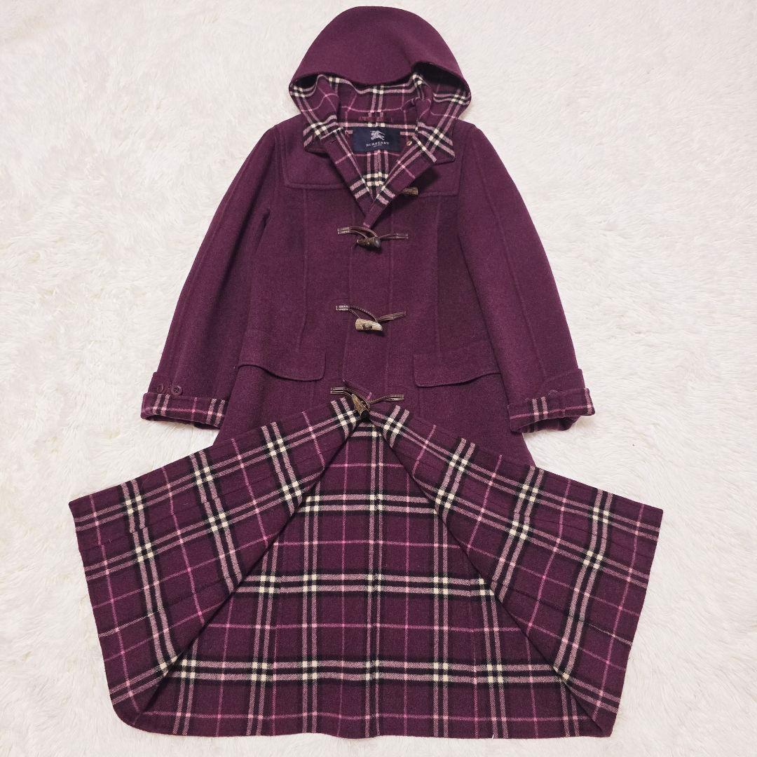 極美品✨バーバリーロンドン カシミヤ混 ダッフルコート ボルドー