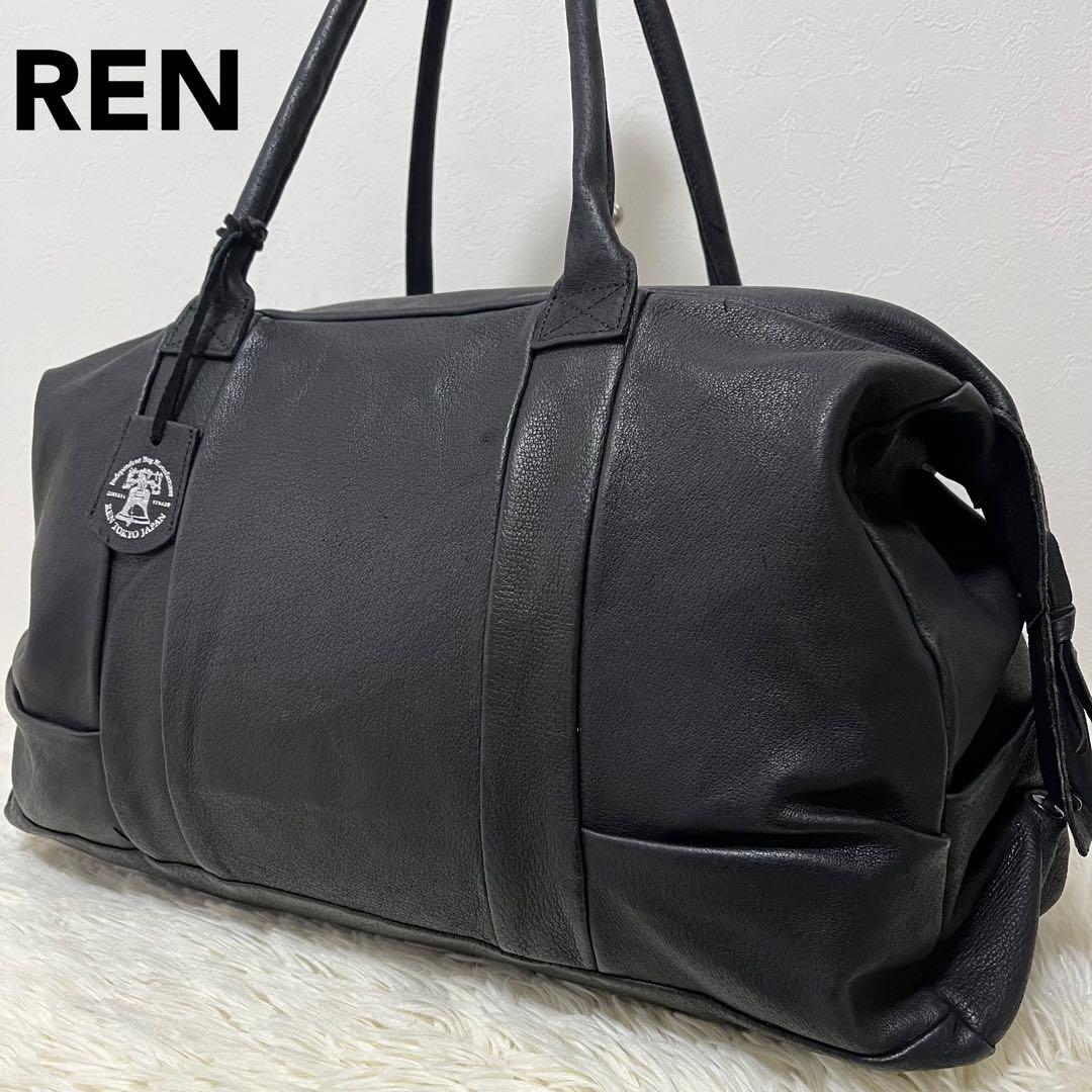 REN レン ボストンバッグ 旅行バッグ トートバッグ 大容量 オールレザー